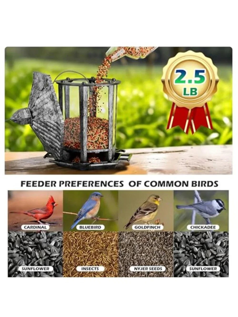 New 2 Pack Bird Feeders for Outdoor, Retro Pagoda Design Fun Installation